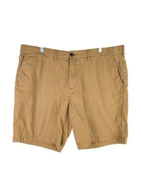 Mens Tommy Hilfiger Khaki Flat Front Chino Shorts 9" Inseam 100% Cotton Size 40